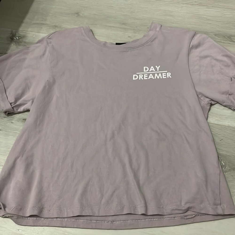 lavender cropped shirt